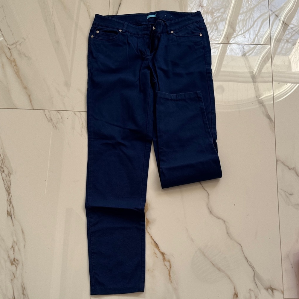 J. McLaughlin Dark Blue Textured Jeans 8